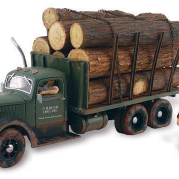 Woodland Scenics 1/160 N Scale TIM BURR Logging Lumbering Truck w/ Figures - Assembled - AutoScenes AS5343