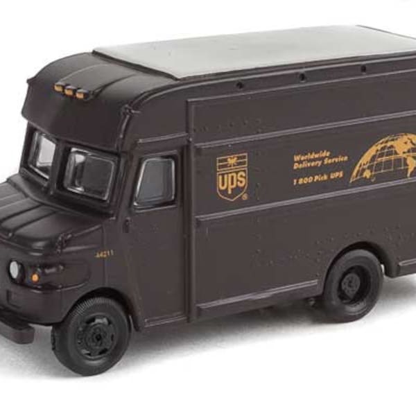 Walthers SceneMaster 1/87 HO Scale United Parcel Service (UPS) P-600 Delivery Truck Package Car w/ UPS Bow Tie Shield Logo #949-14000