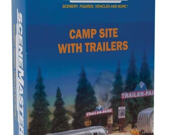 WALTHERS SCENEMASTER HO SCALE CAMP SITE WITH TRAILERS/ACCESSORIES 949-2902 