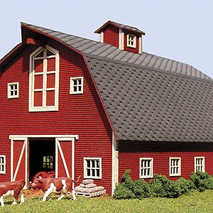 American Model Builders 1/160 N Scale Gambrel-Roof COUNTRY BARN, Laser-Cut Wood Structure LASERkit 152619