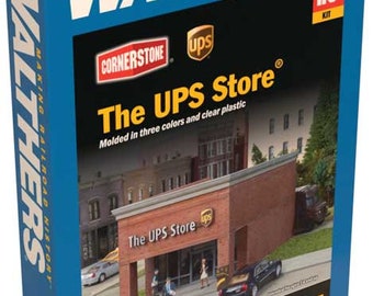 Officially Licensed Replicas Walthers Cornerstone 933-4112 187 HO Scale UPS STORE w 2 Dropboxes Easy-To-Build Structure Kit
