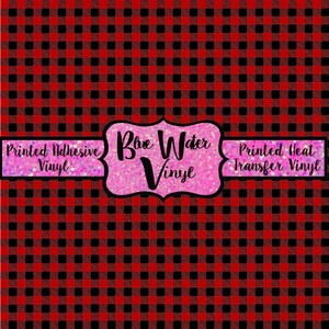 Red Buffalo Plaid Printed Heat Transfer Vinyl, Red Buffalo Plaid HTV, Red Buffalo Plaid Vinyl, Printed Vinyl, Printed HTV, Patterned Vinyl