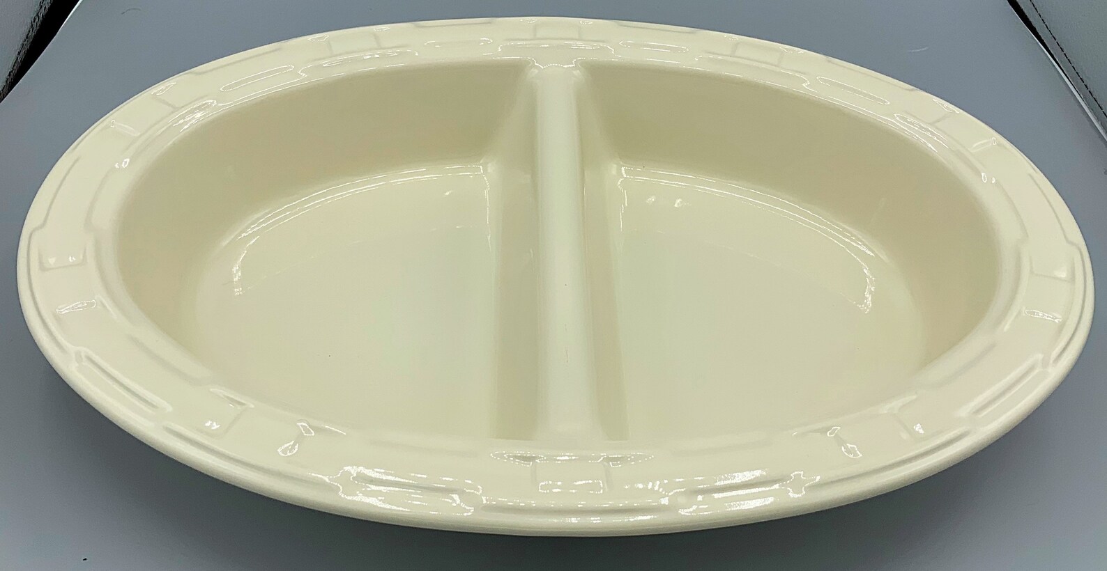 Longaberger Pottery double serving bowl Ivory Woven Traditions Etsy