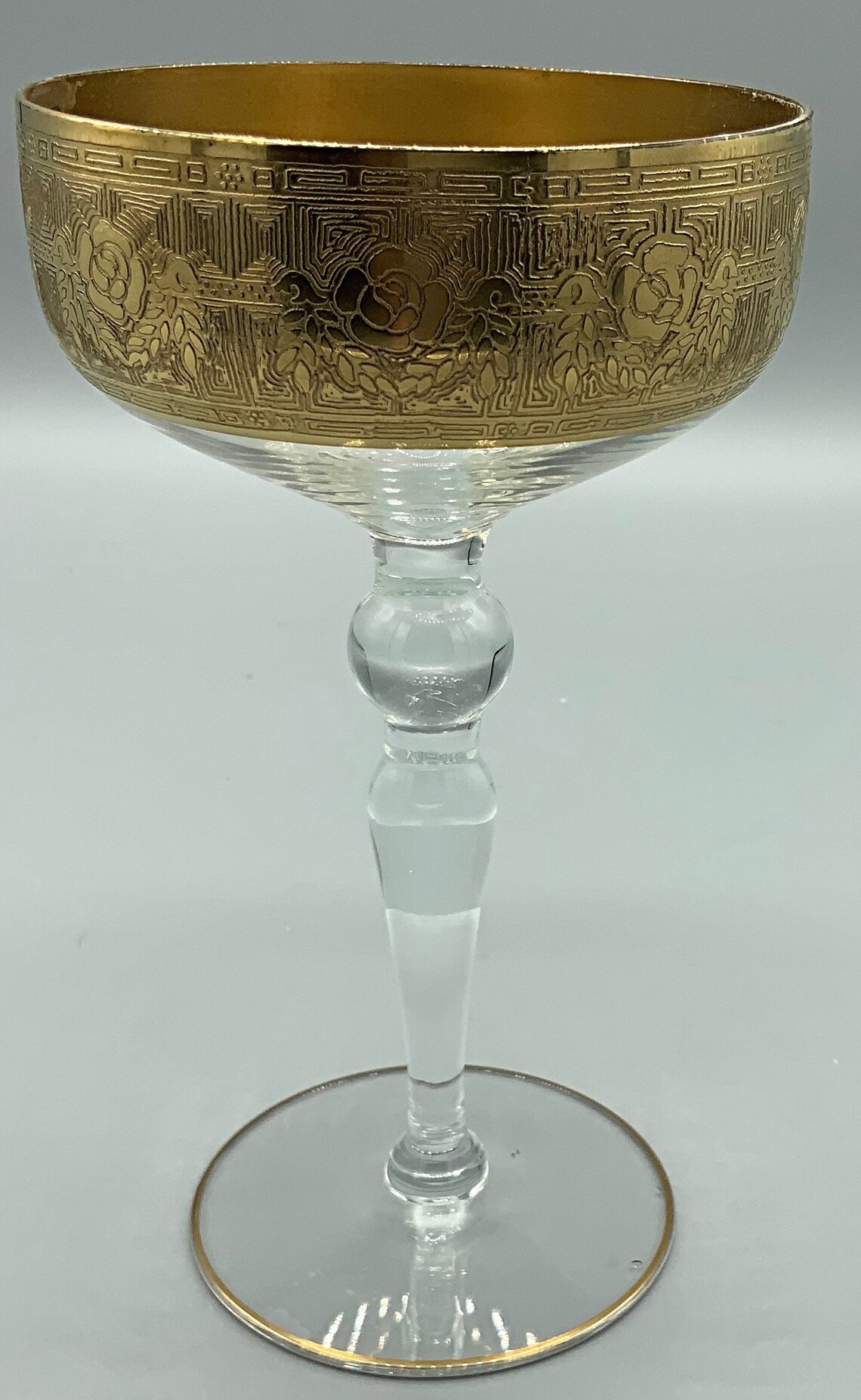 Glastonbury Lotus Goldenrod Saucer Champagne goblet gold | Etsy