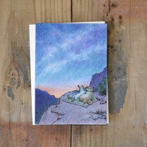 Greeting Card Cat Illustration Valentine Stargazing Couple Love &quot;Seeing Stars&quot;