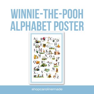 Winnie-the-Pooh Alphabet Poster | ABC Poster | Nursery Decor | Baby Shower Gift | Classroom Decor