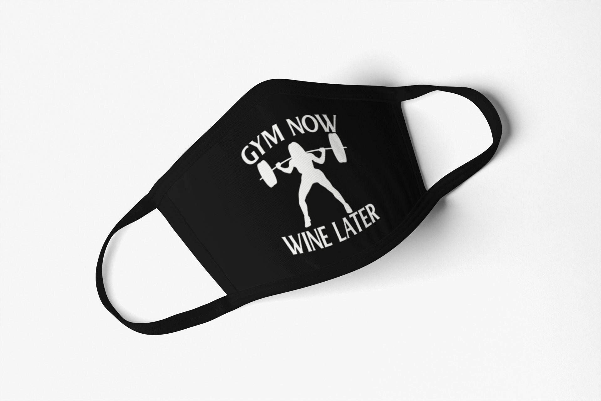 Gym Now Wine Later Face Mask Gym Mask Workout Mask Cotton Etsy