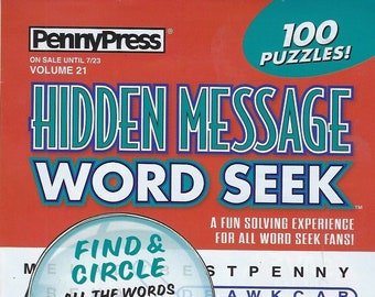 Penny Press Digest Size Hidden Message Word Seek  Vol. 21  2024