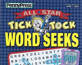 Penny Press All Star Tick Tock Word Seeks Digest Size 1er juin 2024