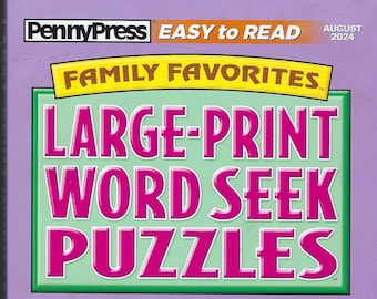 Casse-tête Recherche de mots en gros caractères préférés de la famille Penny Press, août 2024