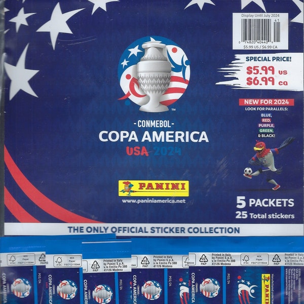 2024 Panini Copa America 5 pakketten met in totaal 25 stickers