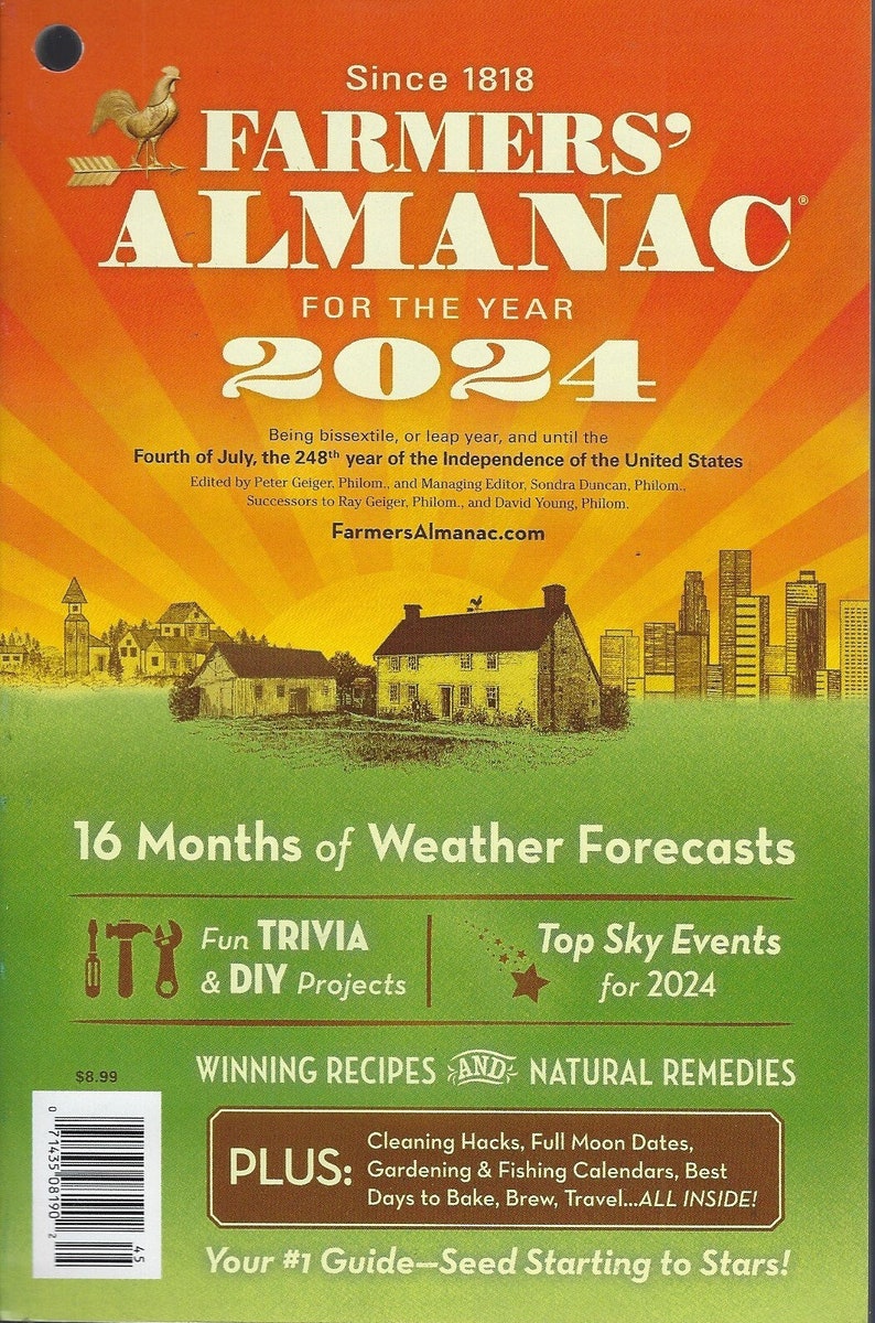 Farmer's Almanac for the Year 2024 Etsy
