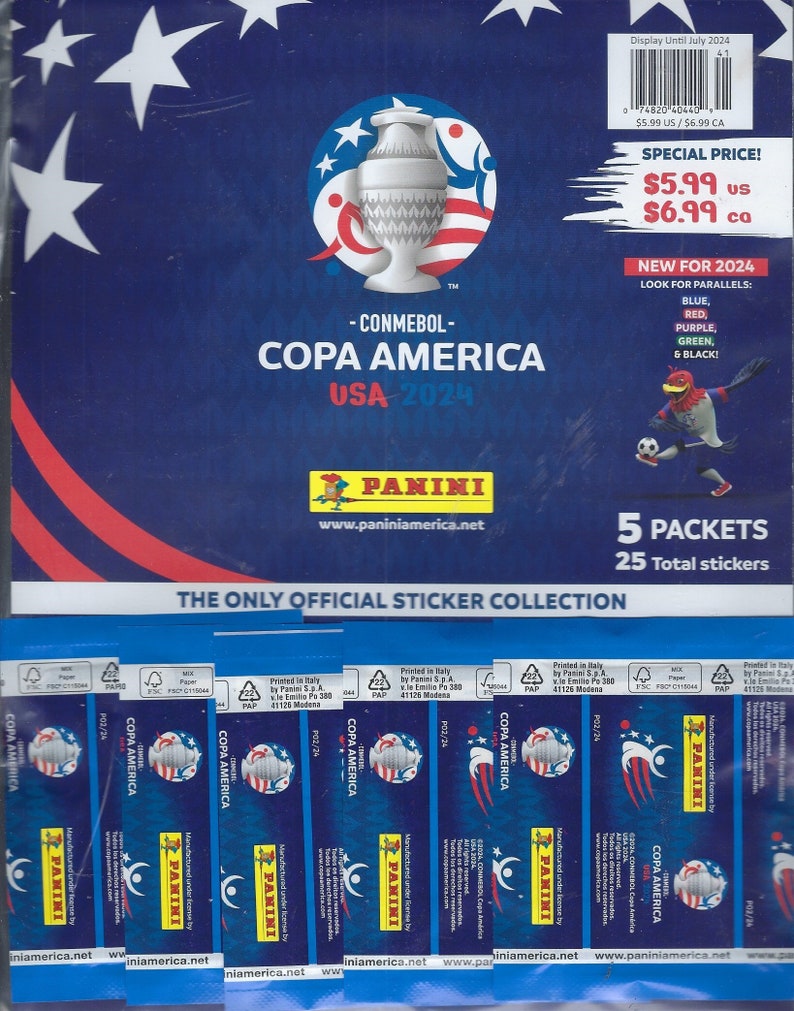 2024 Panini Copa America 5 Packets 25 total Stickers image 1