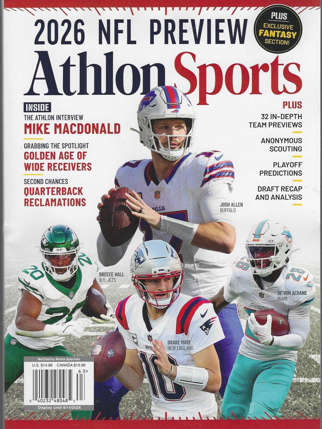 Athlon Sports Magazine 2026: Pro Football Preview (the Bills Cover ...