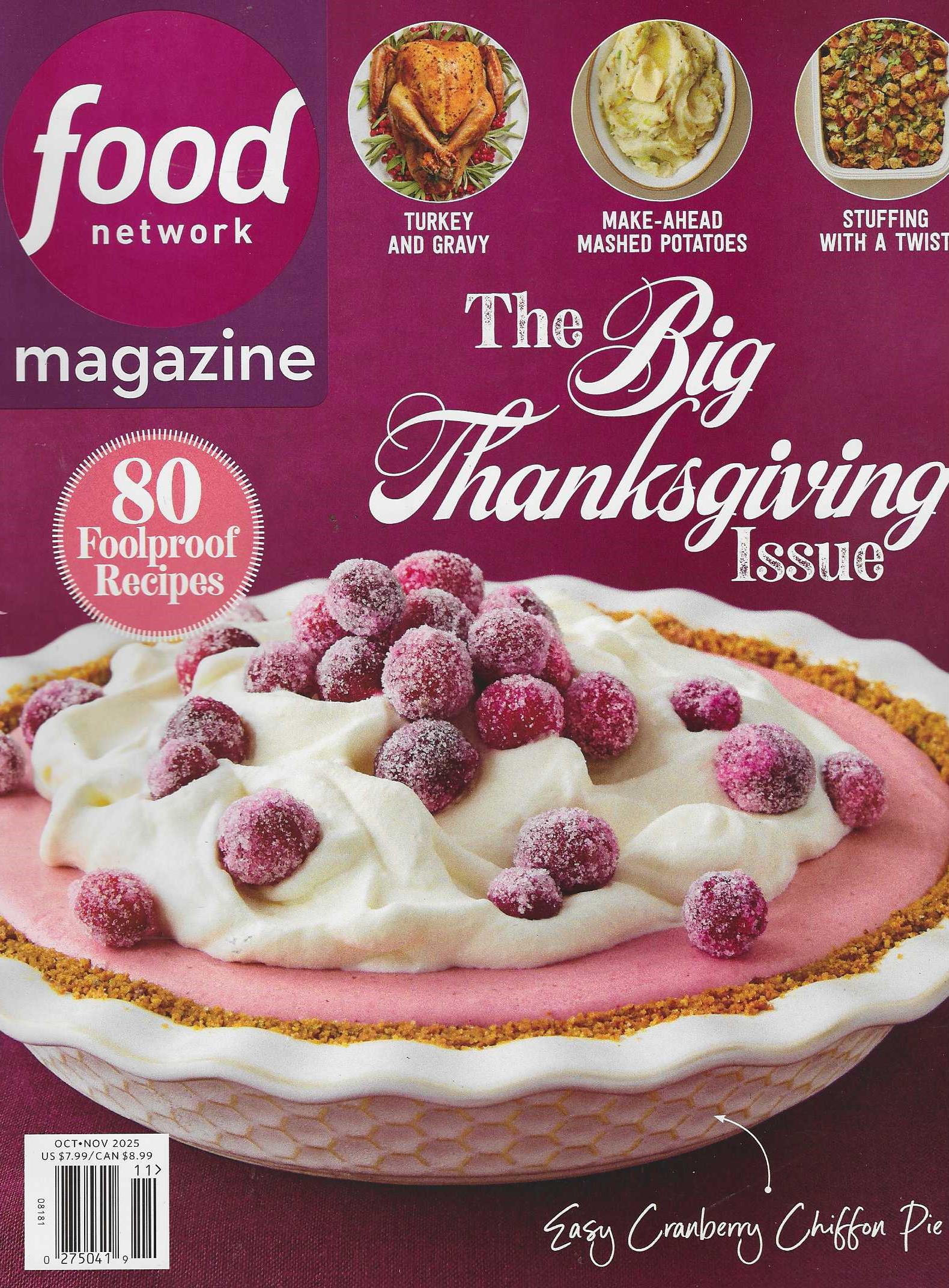 Food Network Magazine the Big Thanksgiving Issue October