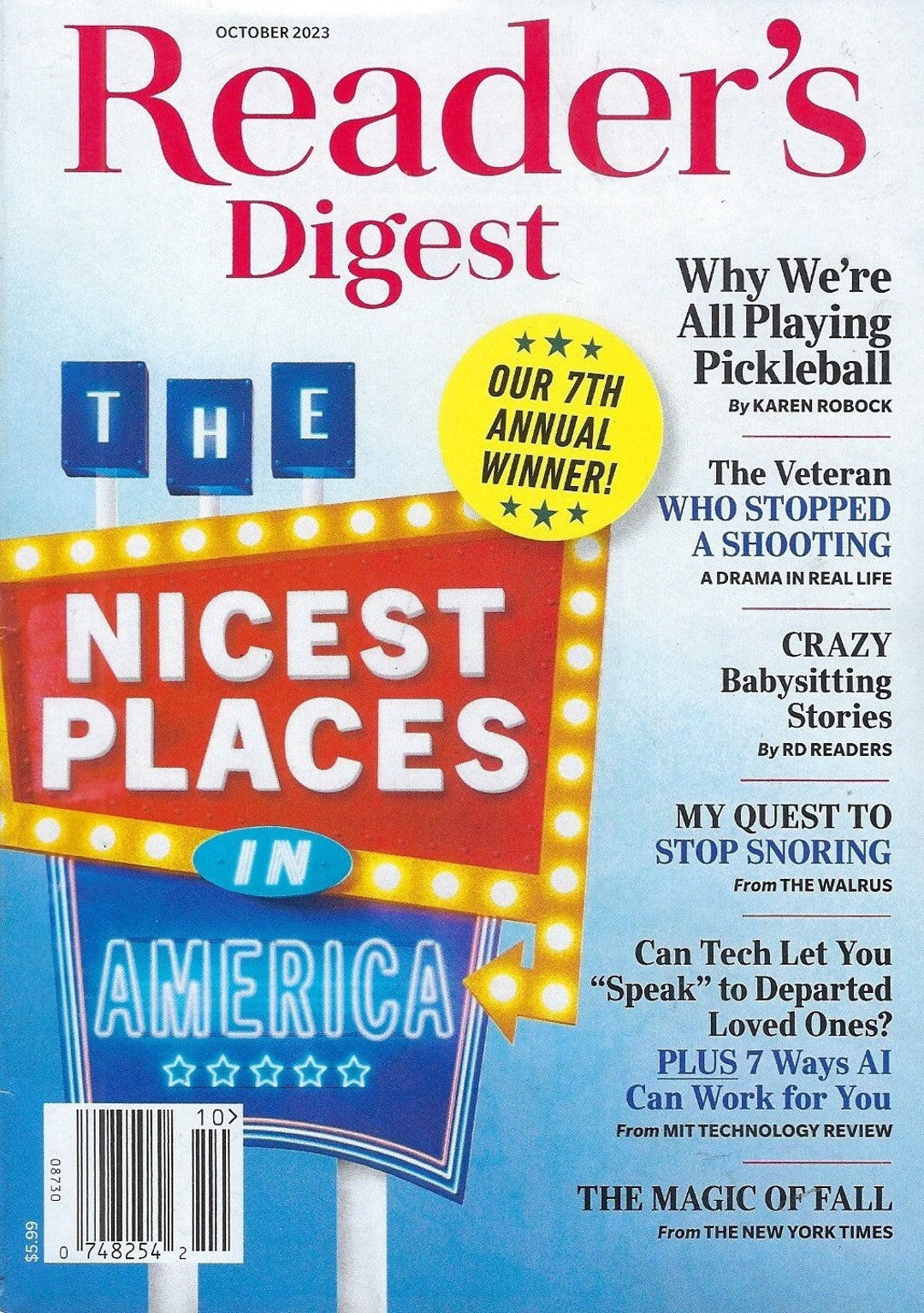 Reader's Digest Nicest Places in America October 2023 Etsy