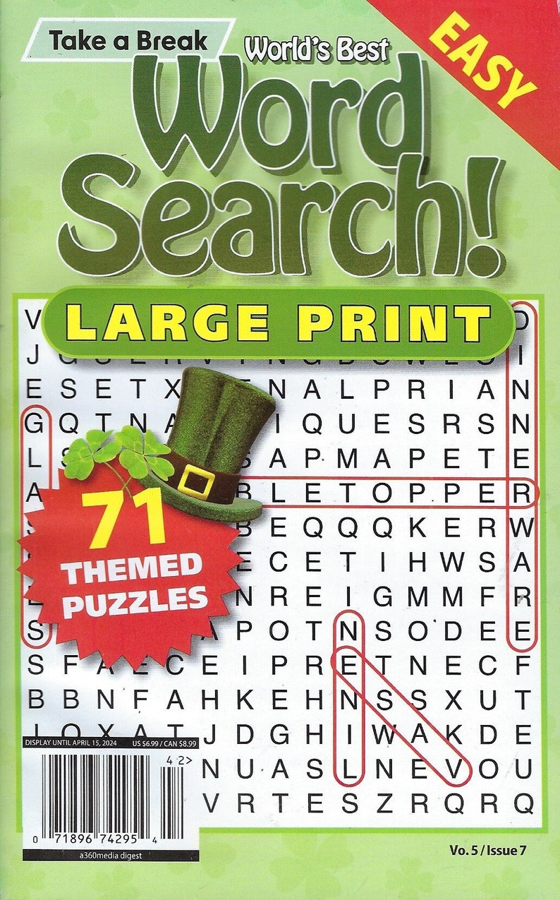 Take a Break Issue 7 Worlds Best Word Search Puzzles 2024 Etsy