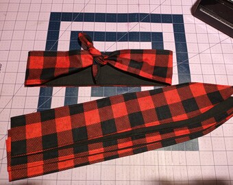 Plaid headband / tie on headband / headband