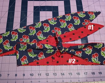 Cherries headband / tie on headband / headband