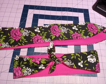 Floral headband/ tie on headband/ headband
