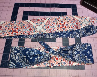 Floral headband / tie on headband /  headband