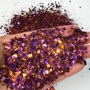 Purple Champagne Glitter | Chunky glitter mixes | Glitter Epoxy Safe | tumbler supplies | craft supplies| solvent resistant