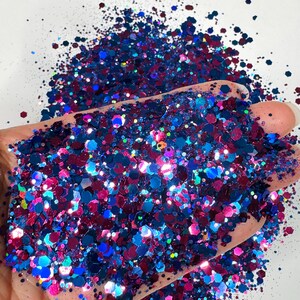 Blue dark pink color shift Chunky glitter | fine glitter| Glitter Epoxy Safe | tumbler supplies | craft supplies| solvent resistant| glitter
