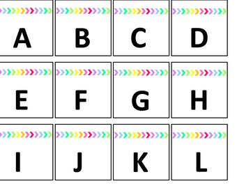 Editable Rainbow Chevron Small Book Bin Labels (White)