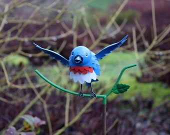 Western Bluebird on Garden Stake - Garden Home Decor- Wild Bird Art - Gift for Mom - Garden Gift