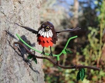 Robinon Branch - Garden Home Decor- Wild Bird Art - Gift for Mom - Garden Gift