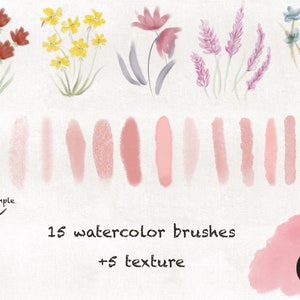 Aquarelborstels voor voortplanting, penselen voor iPad, penseelset, papiertextuur, canvas