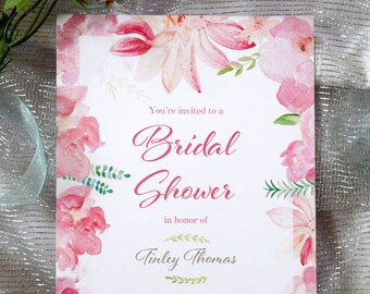 Blush Blooms Bridal Shower Invitation