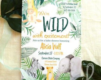 Safari Baby Shower Invitations