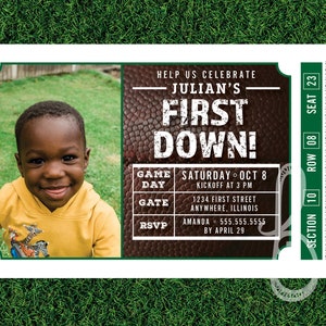 Football Ticket Birthday Invitation
