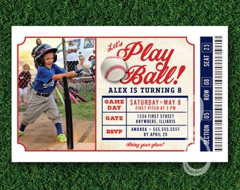 Baseball Ticket Birthday Invitation