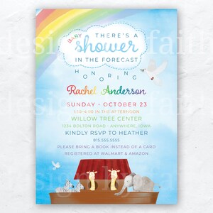 CUSTOM Noah&#39;s Ark Baby Shower Invitations