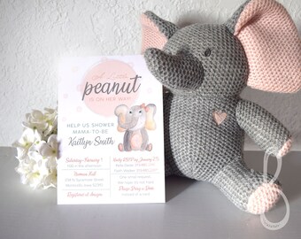 Little Peanut Baby Elephant Shower Invitations