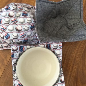 Play Ball! Microwaveable bowl cozy.