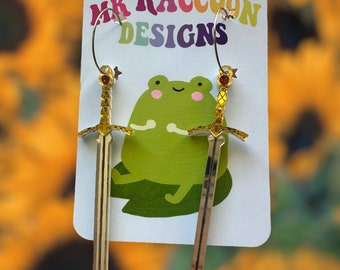 Bookish Book Sword Goldryn ACOTAR TOG Aelin Feyre Acrylic Earrings