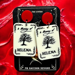 Helena Eulogy My Chemical Romance Gerard Way Spooky Acrylic Colourful Earrings