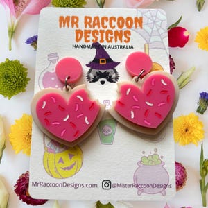 Cookie Bakery Sweet Cookie Pink Meme Funny Cute Colourful Acrylic Earrings