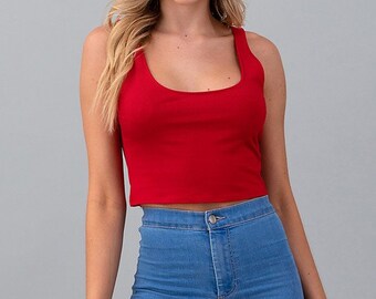 red tank top