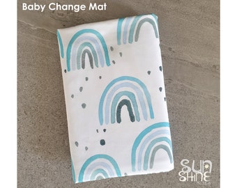 In Stock - Last One! Baby Change Mat | Nappy Clutch | Wet Bag | Nappy/Diaper Change Mat - WATERCOLOUR RAINBOWS. Baby Gift..  Gift Idea.