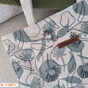 In stock - LINEN TOTE BAG - Beach | Shopping | Interior Zip Pocket + Slip Pocket