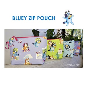 BLUEY Zippered Pouch | Wristlet | Pencil Case | Toiletries | Wet Bag | Games storage | Puzzle storage | Optional Personalisation