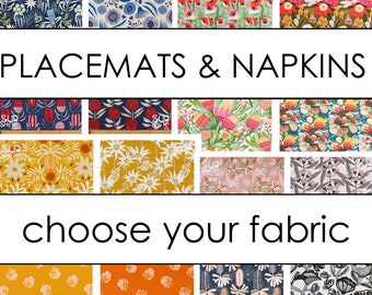 Placemats & Napkins - CHOOSE YOUR FABRIC.  Gift Idea.