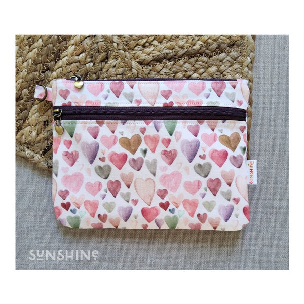 SHINE POUCH - Double Zippered Pockets - Sanitary Bag | Period Pouch | Wet Bag | Cosmetics Case | Make-up Case | Brushes | Pencils