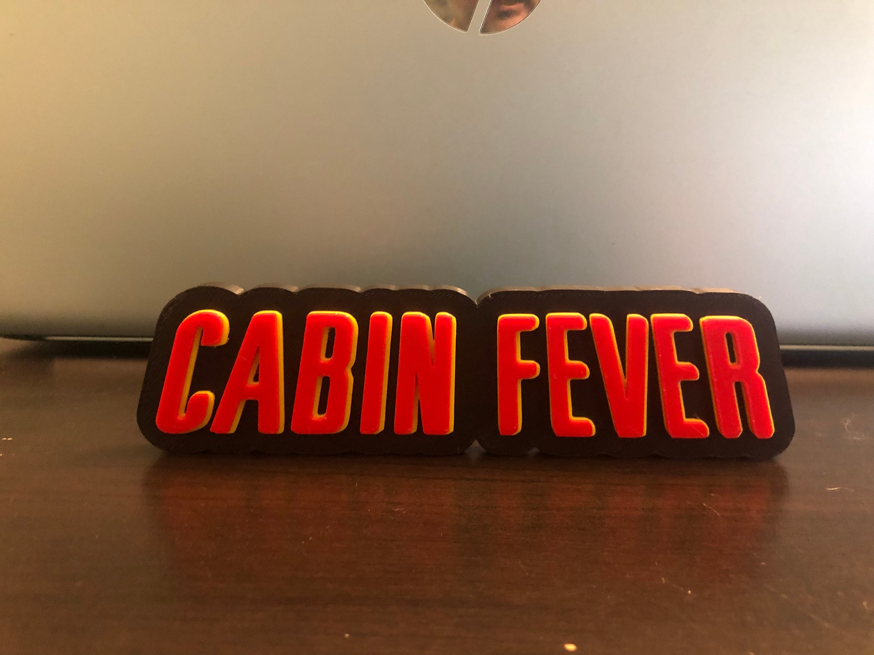 Cabin Fever logo/shelf display
