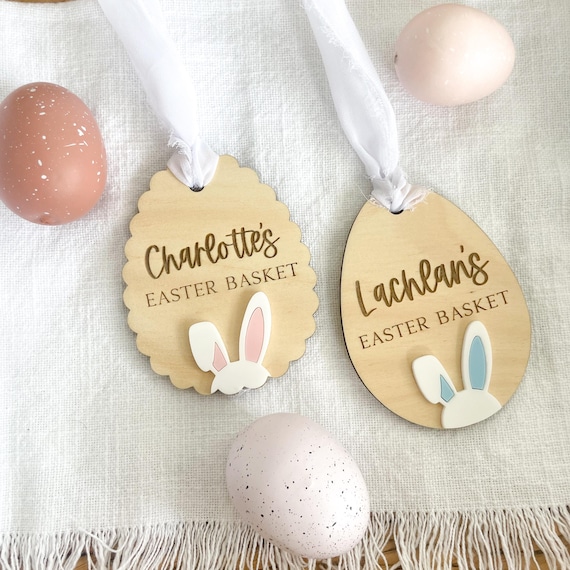 Easter Basket Tag | Bunny Tag | Easter Tag | Easter Basket | Easter | Easter Tag | Scallop Easter Tag