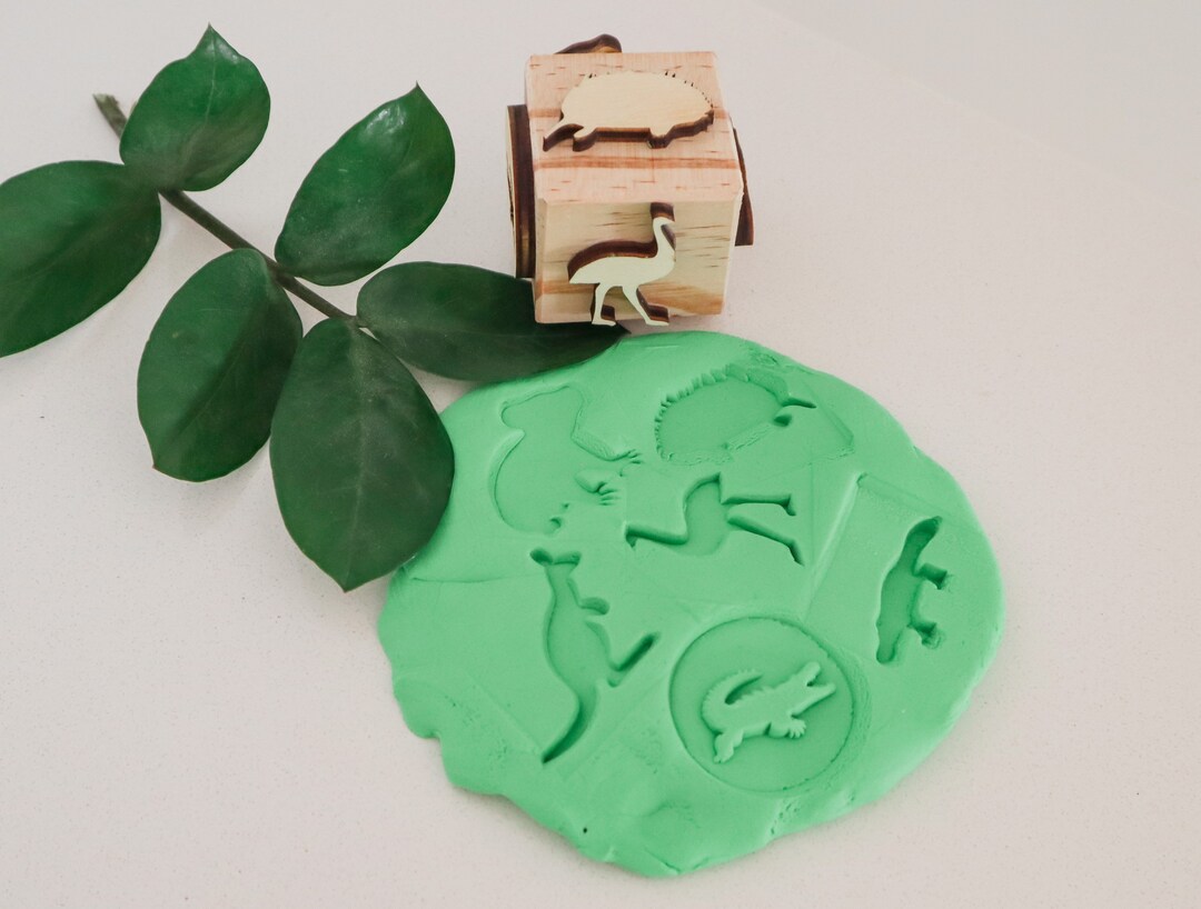 Wooden Play Dough Stamp Play Dough Stamp 6 in 1 I Wooden Toy I